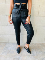 Black Leather Cig Pants