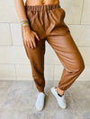 Copper Leather Jogger