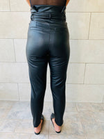 Black Leather Cig Pants