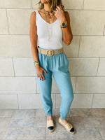 Aqua Belted Pants