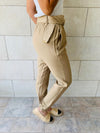 Beige Belted Pants