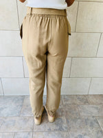 Beige Belted Pants