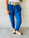 Blue Belted Pants