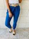 Blue Belted Pants