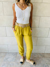 Mustard Belted Pants