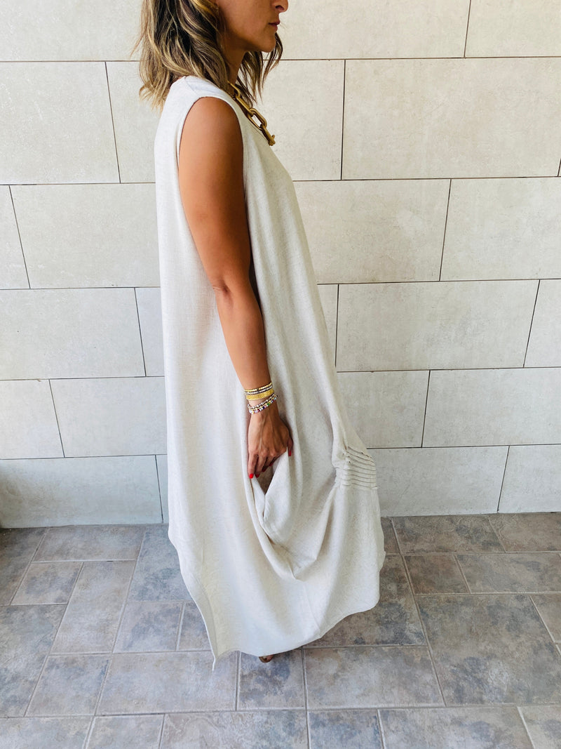 Beige Day Linen Dress