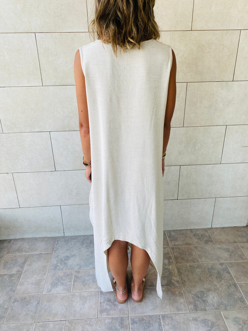 Beige Day Linen Dress