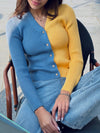 Yellow & Blue Contrast Knit Sweater