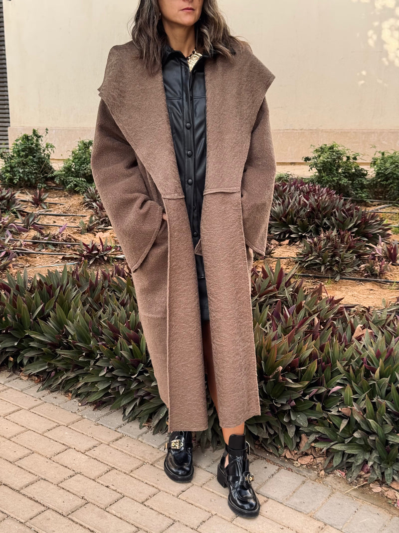 Brown Cozy Oversized Layering Coat