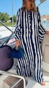 Blue Paint Striped Breezy Dress