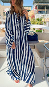 Blue Paint Striped Breezy Dress